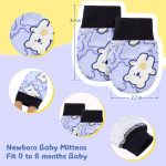 6 Pairs Newborn Baby Mittens No Scratch Gloves Infant Toddler Anti Scratch Essentials Unisex Cotton for 3-9 Months Girls Boys - Image 2